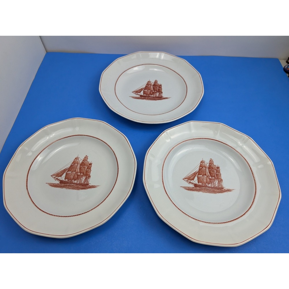 Wedgwood Flying Cloud Red Rust Dinner Plates Set of 3